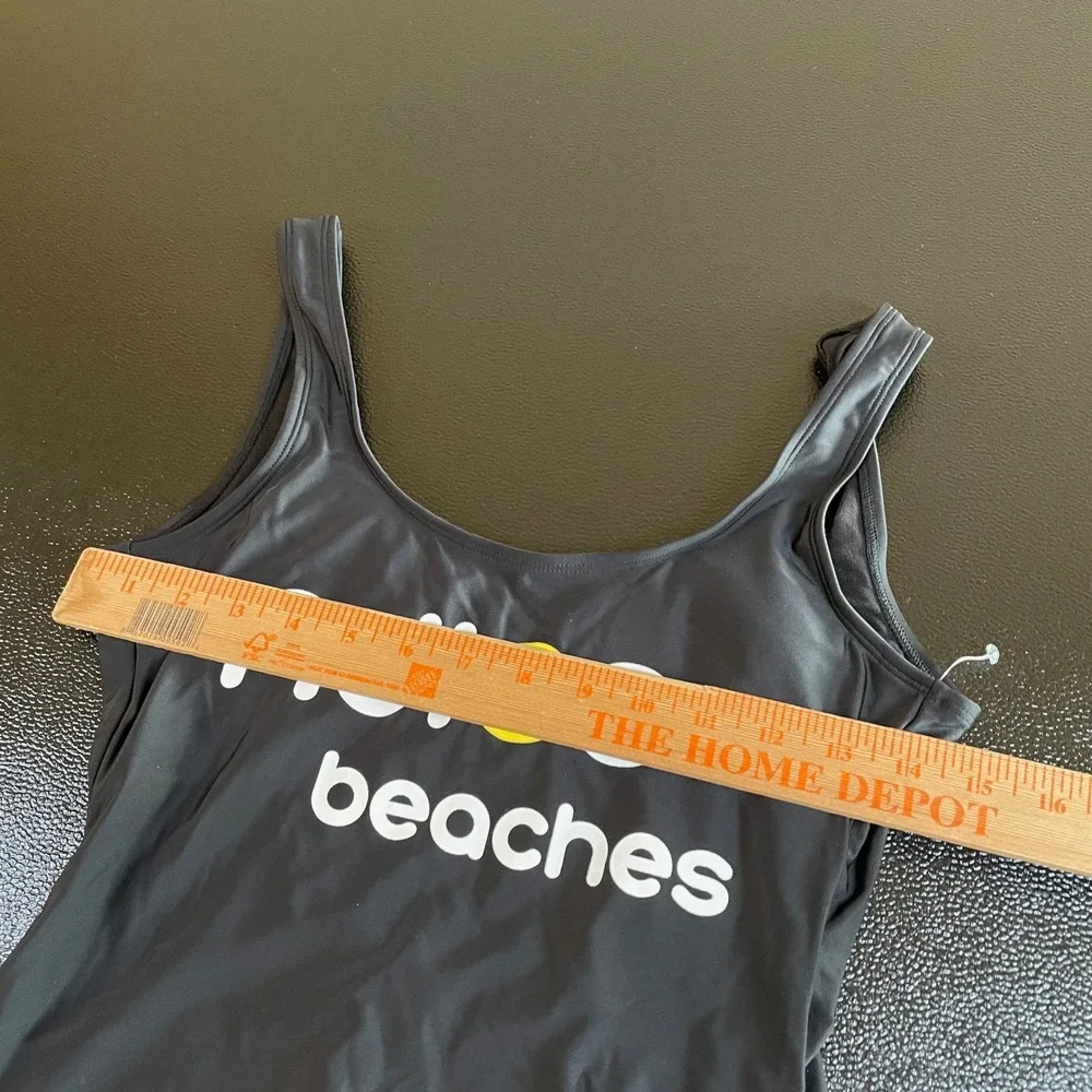 Adios Beaches One Piece Swimsuit Graphic Lemon Print Noo Boundaries Womens Small